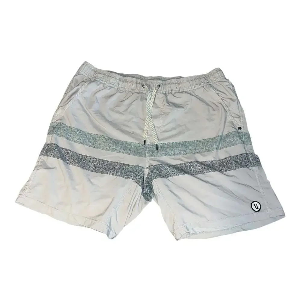 Vuori Men's Striped Elastic Waist Board Shorts with Drawstring 8in inseam